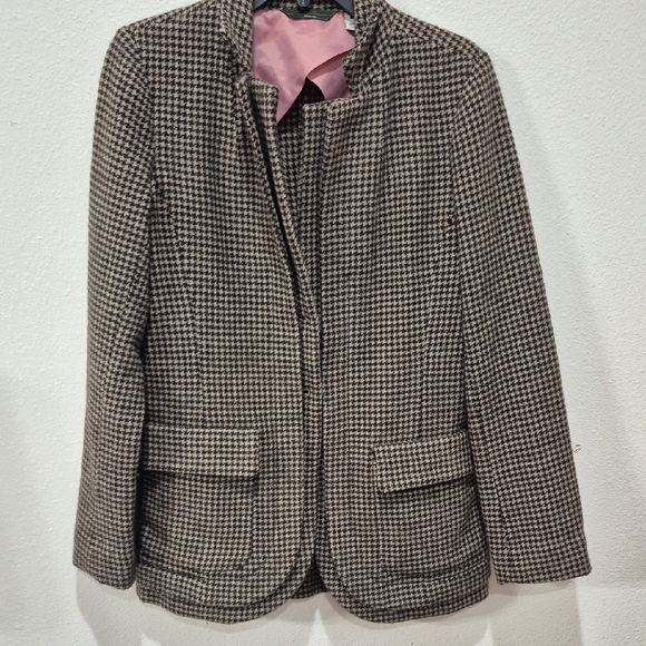 Eddie Bauer Jackets & Blazers - Eddie Bauer Women's Houndstooth Blazer 100% Wool. Black and Brown Size 6.